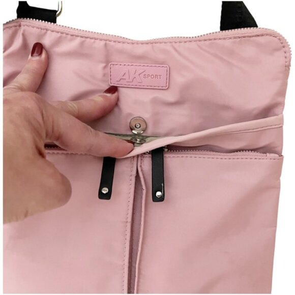 Anne Klein Sport Pink Nylon Crossbody Bag NWOT - Picture 3 of 5